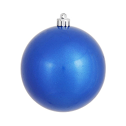 6 Inch Blue Candy Round Shatterproof UV Christmas Ball Ornament 4 per Set