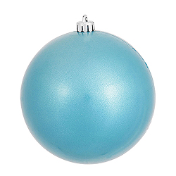 6 Inch Turquoise Candy Round Shatterproof UV Christmas Ball Ornament 4 per Set
