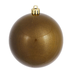6 Inch Olive Candy Round Shatterproof UV Christmas Ball Ornament 4 per Set