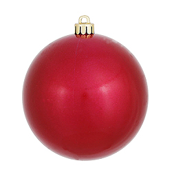 6 Inch Wine Candy Round Shatterproof UV Christmas Ball Ornament 4 per Set