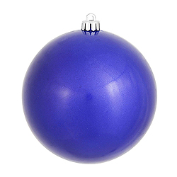 6 Inch Cobalt Candy Round Shatterproof UV Christmas Ball Ornament 4 per Set