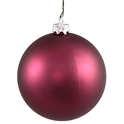 6 Inch Plum Matte Round Shatterproof UV Christmas Ball Ornament 4 per Set