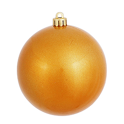 6 Inch Antique Gold Candy Round Shatterproof UV Christmas Ball Ornament 4 per Set