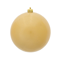 6 Inch Champagne Candy Round Shatterproof UV Christmas Ball Ornament 4 per Set