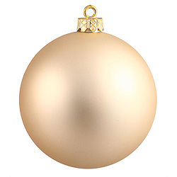 6 Inch Champagne Matte Round Shatterproof UV Christmas Ball Ornament 4 per Set