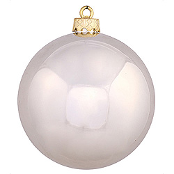 6 Inch Champagne Shiny Round Shatterproof UV Christmas Ball Ornament 4 per Set
