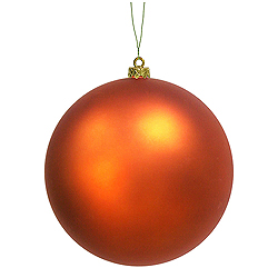 10 Inch Burnish Orange Matte Round Ornament