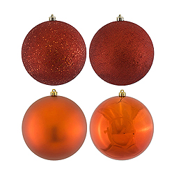 10 Inch Copper Ball Ornament Assorted Finishes 4 per Set