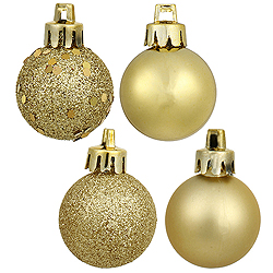 Christmastopia.com - 1.6 Inch Luxe Gold Assorted Finish Round Christmas Ball Ornament Set of 96
