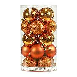 Christmastopia.com - 1.6 Inch Burnish Orange Assorted Finish Round Christmas Ball Ornament Set of 96