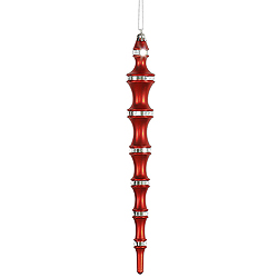 Christmastopia.com - 12 Inch Red Mirror Icicle Box of 4