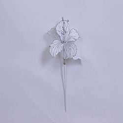 Christmastopia.com - 23 Inch White Velvet Magnolia Decorations 6 Inch Flower 2 Flower Stem