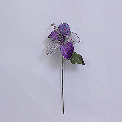 Christmastopia.com - 23 Inch Purple Velvet Magnolia Decorations 6 Inch Flower 2 Flower Stem
