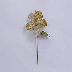 Christmastopia.com - 23 Inch Gold Velvet Magnolia Decorations 6 Inch Flower 2 Flower Stem