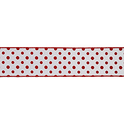 Christmastopia.com - 2.5 Inch x 10 Yard White with Red Dots Christmas Ribbon