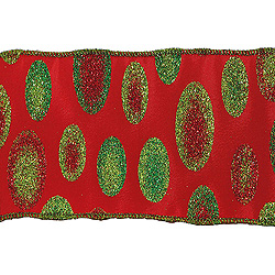 Christmastopia.com - 2.5 Inch x 10 Yard Red with Green Dots Christmas Ribbon