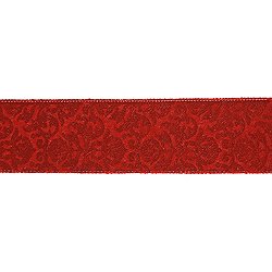 Christmastopia.com - 30 Foot Red And Gold Embossed Ribbon