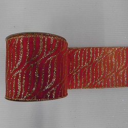 Christmastopia.com - 30 Foot Red And Gold Zebra Ribbon 2.5 Inch Width