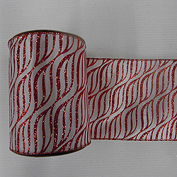 Christmastopia.com - 30 Foot White And Red Zebra Ribbon 2.5 Inch Width