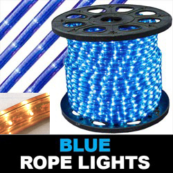 150 Foot Rectangle Blue Rope Lights 18 Inch Increments