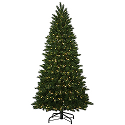 7.5 Foot Oregon Fir Instant Artificial Christmas Tree 600 LED Warm White Lights