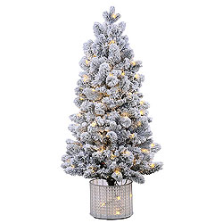 Christmastopia.com 5 Foot Flocked Morgan Artificial Christmas Tree 200 LED Warm White Lights