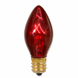 Christmastopia.com 25 Incandescent C7 Red Twinkle Transparent Retrofit Night Light Replacement Bulbs