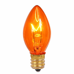 Christmastopia.com 25 Incandescent C7 Amber Twinkle Transparent Retrofit Night Light Replacement Bulbs