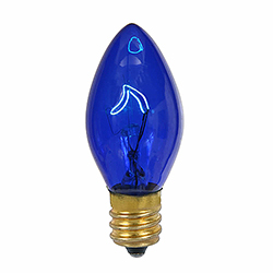 Christmastopia.com 25 Incandescent C7 Blue Transparent Retrofit Night Light Replacement Bulbs