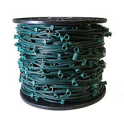 1000 Foot C9 Light Spool Green Wire 15 Inch Spacing