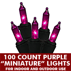 Christmastopia.com 100 Light Purple Black Wire