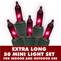 Christmastopia.com 100 Mini Purple Extra Long Christmas Light Set With Lamp Locks Green Wire