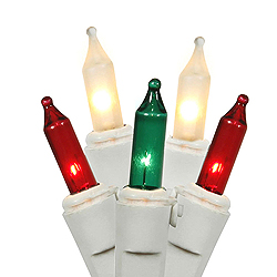 Christmastopia.com - 100 Red White And Green Christmas Light Set White Wire