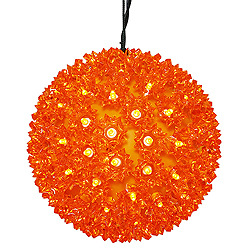 Christmastopia.com - 6 Inch LED Orange Starlight Sphere 50 LED 5MM Orange Lights