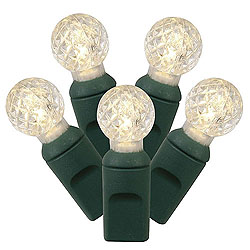 Christmastopia.com 50 Commercial Grade LED G12 Warm White Lights Green Wire Polybag