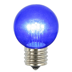 Christmastopia.com - 5 LED G50 Blue Transparent Glass Retrofit E26 Socket Christmas Replacement Bulb
