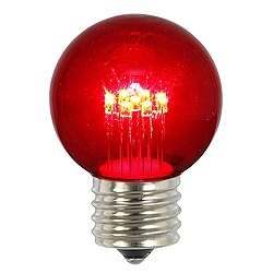 Christmastopia.com - 5 LED G50 Red Transparent Glass Bulb Retrofit E26 Socket Christmas Replacement Bulb