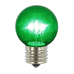 Christmastopia.com - 5 LED G50 Green Transparent Glass Bulb Retrofit E26 Socket Christmas Replacement Bulb