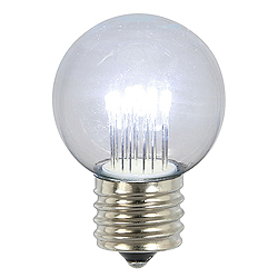 Christmastopia.com - 5 LED G50 Cool White Transparent Glass Bulb Retrofit E26 Socket Christmas Replacement Bulb