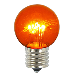 Christmastopia.com - 5 LED G50 Amber Transparent Glass Bulb Retrofit E26 Socket Christmas Replacement Bulb
