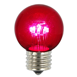 Christmastopia.com - 5 LED G50 Pink Transparent Glass Bulb Retrofit E26 Socket Christmas Replacement Bulb