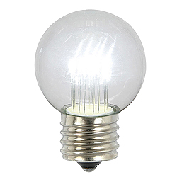 Christmastopia.com - 5 LED G50 Pure White Transparent Glass Bulb Retrofit E26 Socket Christmas Replacement Bulb