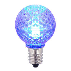 Christmastopia.com - 25 LED G30 Globe Blue Faceted Retrofit Night Light C7 Socket Replacement Bulbs
