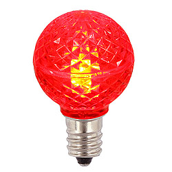 Christmastopia.com - 25 LED G30 Globe Red Faceted Retrofit Night Light C7 Socket Replacement Bulbs