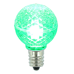Christmastopia.com - 25 LED G30 Globe Green Faceted Retrofit Night Light C7 Socket Replacement Bulbs