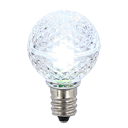 Christmastopia.com - 25 LED G30 Globe Cool White Faceted Retrofit Night Light C7 Socket Replacement Bulbs