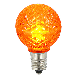 Christmastopia.com - 25 LED G30 Globe Orange Faceted Retrofit Night Light C7 Socket Replacement Bulbs
