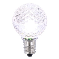 Christmastopia.com - 25 LED G30 Globe Pure White Faceted Retrofit Night Light C7 Socket Replacement Bulbs