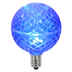 Christmastopia.com 10 LED G50 Globe Blue Faceted Retrofit C7 E12 Socket Christmas Replacement Bulbs