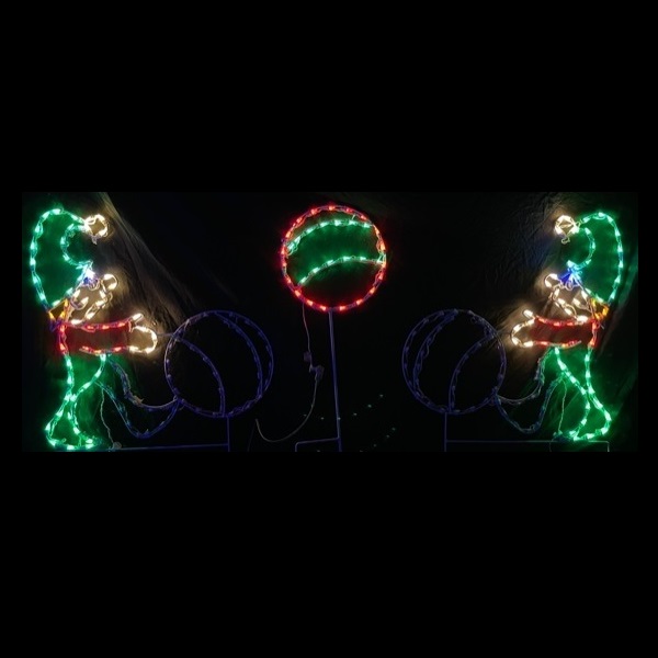 Christmastopia.com Elves Soccer Practice Lighted Outdoor Christmas Decoration